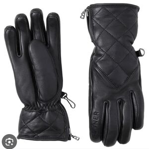 Bogner Dana Sport quilted leather ski gloves Black Bogner Winter Leather Gloves